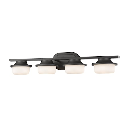 Z-Lite Optum 4 Light Vanity, Bronze & Matte Opal 1917-4V-BRZ-LED